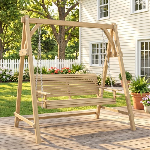Seater wooden garden swing - seater,