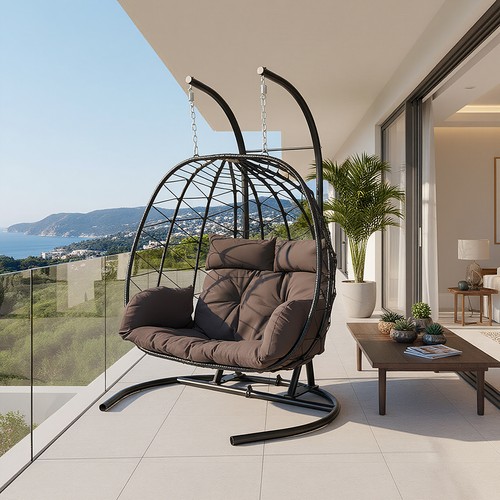 Hanging rattan egg chair - egg,