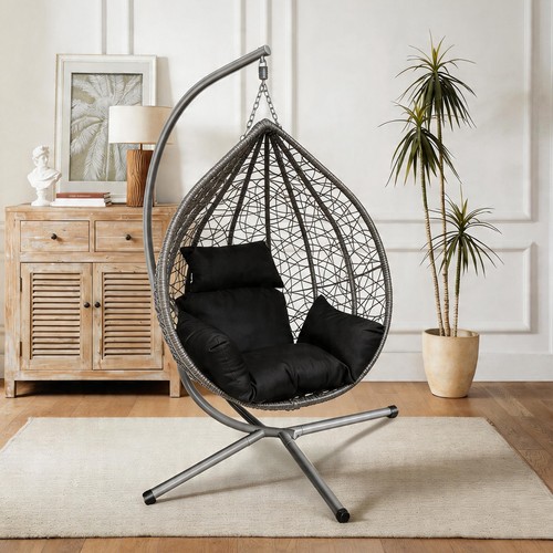 Rattan garden hanging swing - rattan,